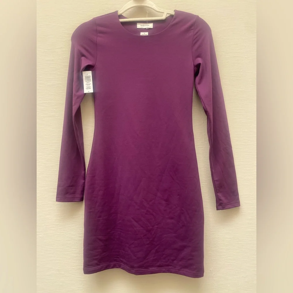 SOLD @ LOCAL CONSIGNMENT Aritzia Babaton Contour Crew Longsleeve Mini Dress NWT - Picture 3 of 7